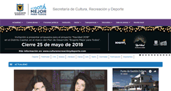 Desktop Screenshot of culturarecreacionydeporte.gov.co